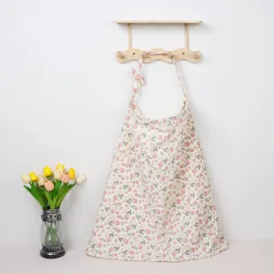 Floral cotton nursing cover breastfeeding privacy apron for baby and mother.