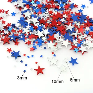 Rood witte blauwe ster pailletten confetti patriotische feest tafeldecoratie 15g