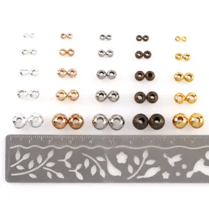 Electroplated metal iron beads, DIY jewelry making spacer beads in mixed sizes and colors.