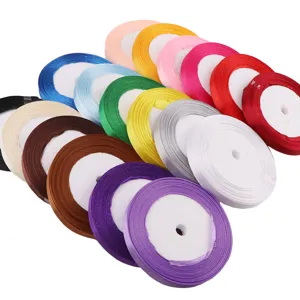 Nastri di raso colorati larghi 10mm nastri in tessuto multicolore per confezioni regalo e decori.