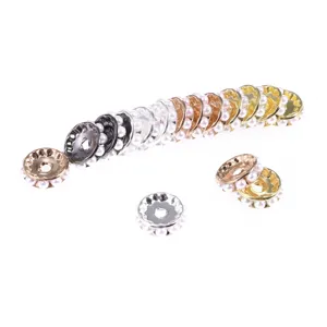 Close-up details of multi-color pearl wheel spacer beads, perfect for DIY handmade jewelry crafts.