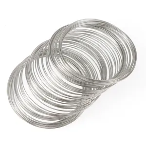 Stainless steel memory wire loops detail shot for DIY handmade jewelry bracelets making.
