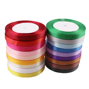 Nastri di raso colorati larghi 10 mm per confezioni regalo, decorazioni di nozze e fai-da-te.