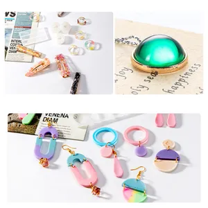UV resin DIY crystal craft kit jewelry making molds and colorful finished accessories