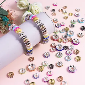 ABS plastic pearl wheel spacer beads for DIY bracelets necklaces handmade jewelry making.