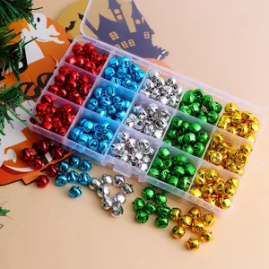 Cloches de Noël Métalliques Colorées Pendeloques Artisanales DIY Avec Récipient De Rangement Pour Fête De Bijoux