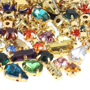 Colorful glass claw rhinestones DIY sewing crystals for wedding dress apparel accessories