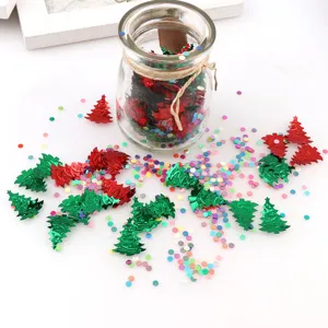 Christmas tree confetti metallic sequins glitter festive party table scatter decoration jar