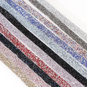 1 Yard selbstklebende Strassborte 2cm glänzender Kristallklebestreifen für DIY Kleidung