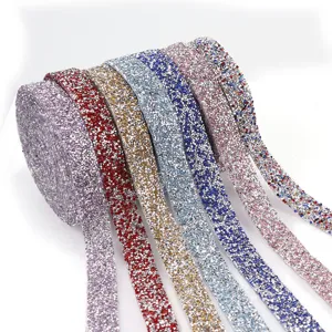 1 Yard 2cm Glitzer Strassband Selbstklebend Strass Borte für DIY Kleidung Gürtel