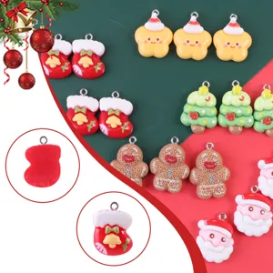 Breloques de Noël en résine pendentifs DIY pour bracelet collier fabrication bijoux