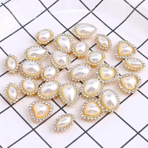 ABS pearl rhinestone buttons DIY craft accessories for wedding clothing decoration and handmade sewing.