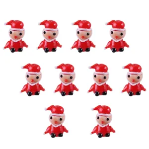 10pcs Noël Père Noël pendentifs rouge blanc verre charms DIY bracelet collier fabrication