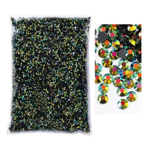 Grande confezione di strass in resina gelatina fondo piatto colore AB per cover e nail art fai da te.