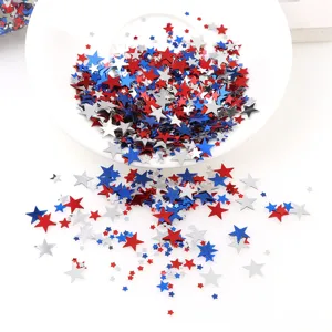 Rood wit blauw ster payetten confetti voor 4 juli onafhankelijkheidsdag decoratie detail