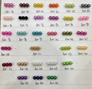 Perle di imitazione ABS colorate con fori per creazione di gioielli campione di colore