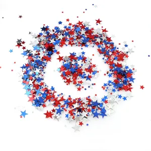 Rood wit blauwe ster confetti 15g metallische pailletten voor Onafhankelijkheidspartij decor