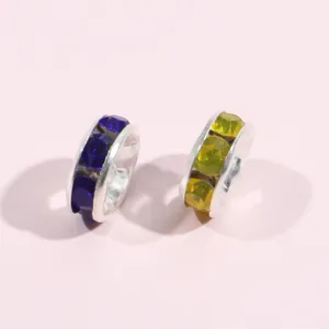 Colorful rhinestone spacer beads round crystal charms for DIY bracelets jewelry making accessories