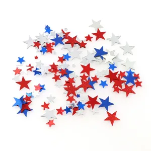 Rood witte en blauwe ster pailletten confetti voor nationale feestdag en kerstfeest deco