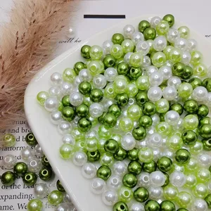Perle di imitazione ABS lucide 6-12mm perle di plastica forate colorate per accessori fai da te