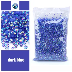 Strass in resina grandi blu scuro diamanti gelatina piatto per decorare cover cellulare