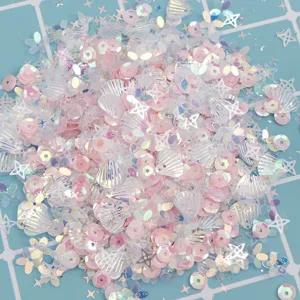 15g sortierte Nagelkunst Pailletten Muschel Stern Glitzer Flocken DIY Handwerk Dekoration