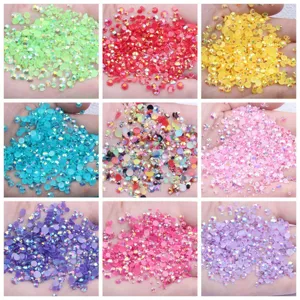 Grande confezione strass resina dorso piatto gelatina colore AB decorazione unghie