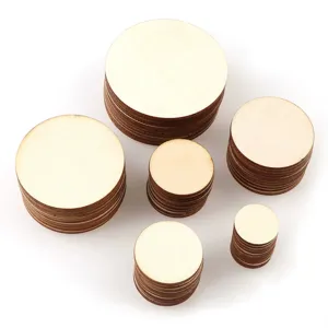 Disques en bois ronds pour loisirs creatifs, plusieurs tailles disponibles, pieces en bois naturel.