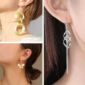 Fashion drop earrings set featuring geometric multi-ring and elegant tassel designs for women.