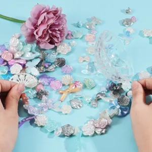 Baroque sweet DIY cream glue mixed bow flower phone case hair clip accessories ABS charms