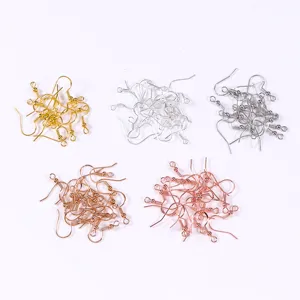 50pcs DIY Earring Hooks Set Metal Fishhook Findings for Jewelry Making Assorted Colors