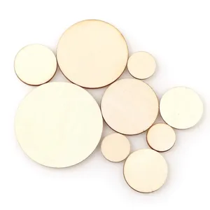 Disques ronds en bois non finis tranches rondelles pour peinture DIY art artisanal 20-60mm