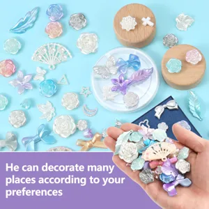 DIY Resin Charms Cute Bow Flower Craft Accessories for Phone Case Hair Clip Decoration