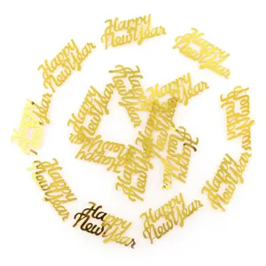 Gold Happy New Year Confetti Scatter Table Decors for New Year Party Supplies 15g.