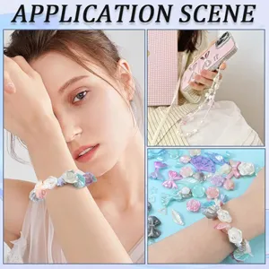 DIY resin flower bow charms, assorted sweet style accessories for handmade phone case and hair clips.