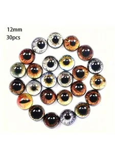 12mm glass animal eyes cabochons for DIY dolls, realistic dragon cat eye craft supplies 30pcs