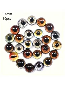 16mm glass animal dragon eye cabochons for doll making DIY crafts, 30pcs set detail view