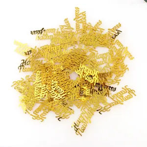 Gold Happy New Year confetti glitter plastic sequins for holiday party decoration supplies