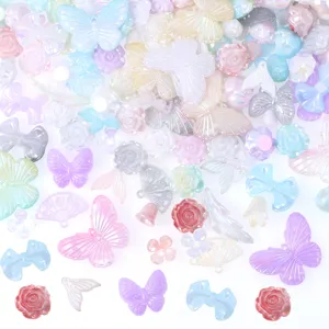 DIY resin charms flatback butterfly bow rose accessories for cute phone case crafts