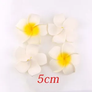 5cm τεχνητά λουλούδια plumeria λευκό κίτρινο γάμος παραλία αξεσουάρ μαλλιών σετ