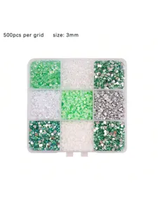 9-grid resin jelly rhinestones 3mm 500pcs per grid nail art DIY craft decorations