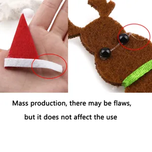 Christmas felt ornament DIY pendant Santa hat reindeer decoration holiday party hanging decor
