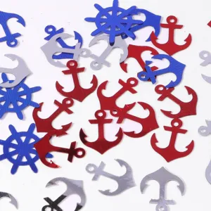 Red blue silver anchor ship wheel confetti sequins for party decor festival celebration