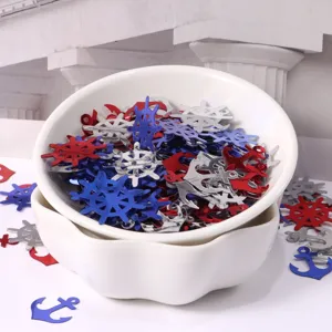 Red blue silver anchor helm sequins confetti table scatter for party decoration 15g