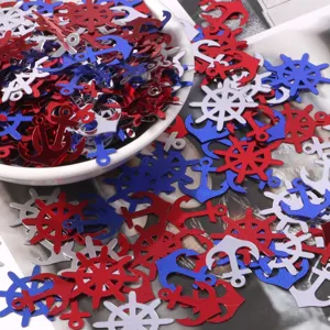 15g mixed size anchor helm confetti red white blue sequins for party table scatter decor