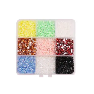 9-grid resin jelly rhinestones box colorful sparkling diamonds for nail art DIY crafts decor