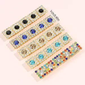 Botones de diamantes de imitación plano cristal DIY lazo centro accesorios 1cm