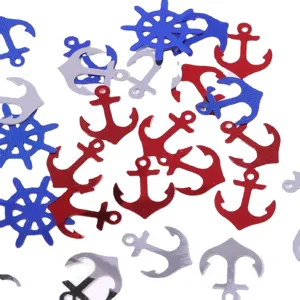 Red blue silver anchor ship wheel sequins table scatter confetti for July 4th party decor