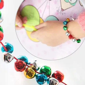 Petites clochettes en métal coloré fil rouge 10mm accessoires bricolage pendentifs Noël
