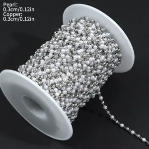 Bobina de cadena de cuentas de perlas y cobre para hacer joyas de bricolaje collares pulseras.